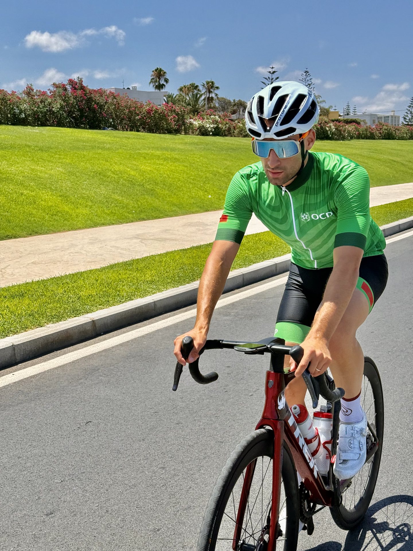 Badr Siwane à vélo, à l'entraînement